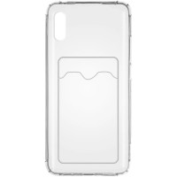 Изображение товара Накладка силиконовая с карманом для карт POKET для Xiaomi Redmi 9A Прозрачная