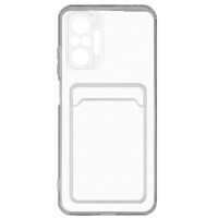 Изображение товара Накладка силиконовая с карманом для карт POKET для Xiaomi Redmi Note 10/Note 10S Прозрачная