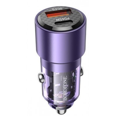 Фото Автомобильное зарядное устройство Borofone BZ20, фиолетовый