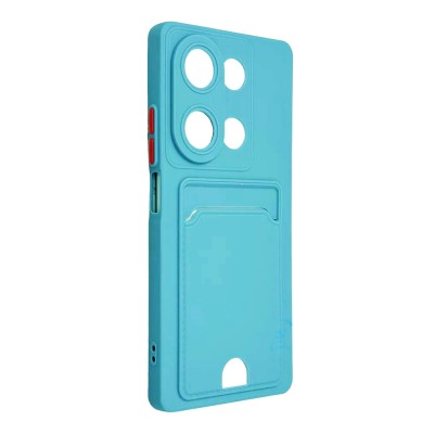 Фото Накладка силиконовая с карманом для карт для Xiaomi Redmi Note 13 Pro 4G/Poco M6 Pro 4G, голубой