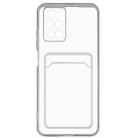 Изображение товара Накладка силиконовая с карманом для карт POKET для Xiaomi Redmi 10 Прозрачная