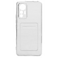 Изображение товара Накладка силиконовая с карманом для карт POKET для Xiaomi 12 Lite Прозрачная