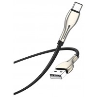 Изображение товара Кабель USB - Type-C Borofone BU29, 3.0A нейлон 1.2м, цвет: черный