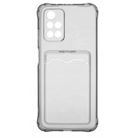 Изображение товара Накладка силиконовая с карманом для карт POKET для Xiaomi Poco M4 Pro 5G Прозрачная
