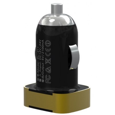 Фото Автомобильное зарядное устройство Ldnio DL-DC211 Mini USB Car Charger Gold