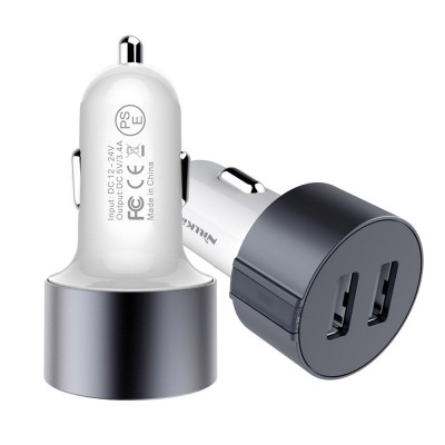 Фото Автомобильное зарядное устройство Nillkin Vigor Dual Port USB car charger Серое