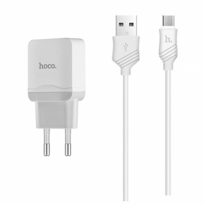 Фото Зарядное устройство + кабель micro USB Hoco C22A Белое