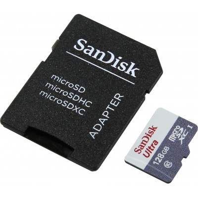 Фото Карта памяти Sandisk Ultra microSDXC Class 10 UHS-I 80MB/s 128GB + SD adapter