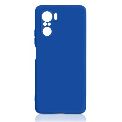 Фото Чехол силиконовый с микрофиброй DF poOriginal-04 для Xiaomi Poco F3 Синий