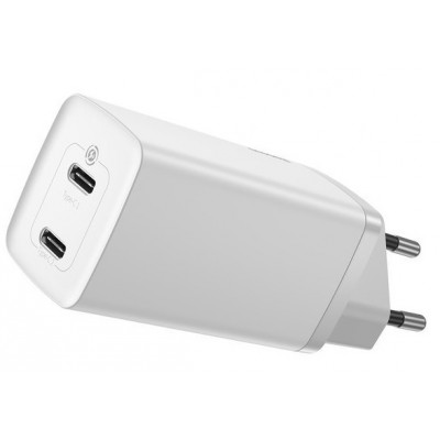 Фото Сетевое зарядное устройство Baseus GaN2 Lite Quick Charger C+C 65W (CCGAN2L-E02) Белое