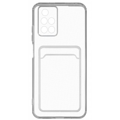 Фото Накладка силиконовая с карманом для карт POKET для Xiaomi Redmi 10 Прозрачная