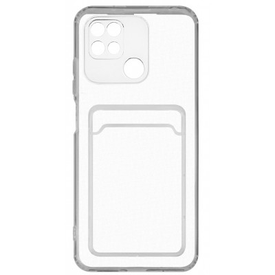 Фото Накладка силиконовая с карманом для карт POKET для Xiaomi Redmi 10С Прозрачная