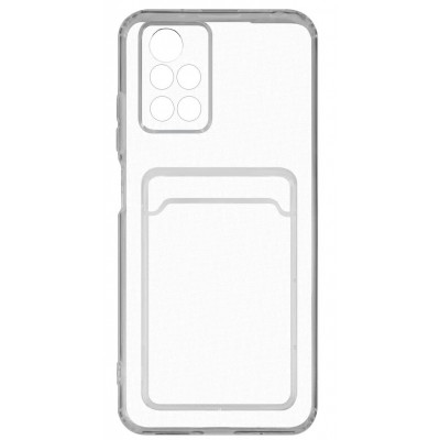 Фото Накладка силиконовая с карманом для карт POKET для Xiaomi Poco M4 Pro 4G Прозрачная