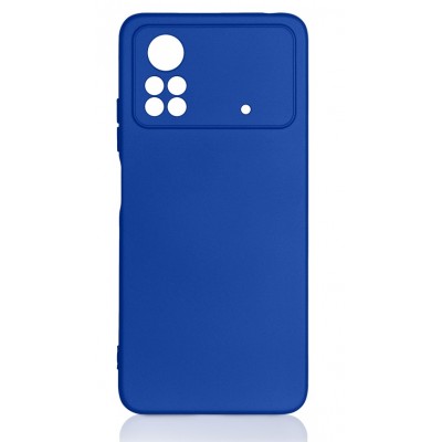 Фото Чехол силиконовый противоударный с микрофиброй DF poOriginal-06 для Xiaomi Poco M4 Pro (4G) Синий