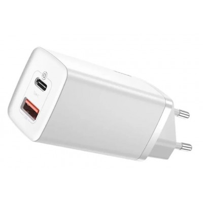 Фото Сетевое зарядное устройство Baseus GaN2 Lite Quick Charger C+U 65W (CCGAN2L-B02) Белое