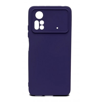 Фото Накладка силиконовая матовая Silicone Case для Xiaomi Poco X4 Pro 5G Фиолетовая