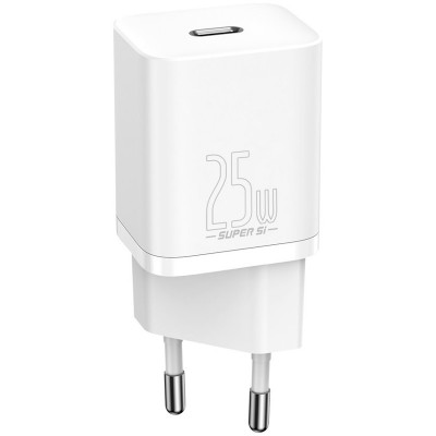 Фото Сетевое зарядное устройство Baseus Super Si Quick Charger 1C 25W (CCSP020102) белое