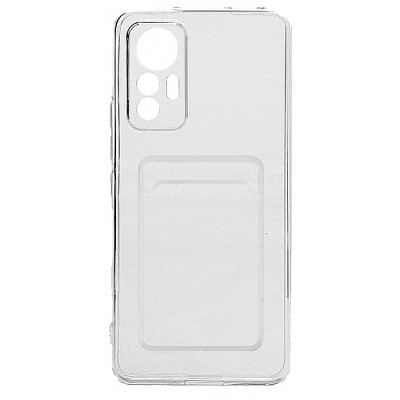 Фото Накладка силиконовая с карманом для карт POKET для Xiaomi 12 Lite Прозрачная