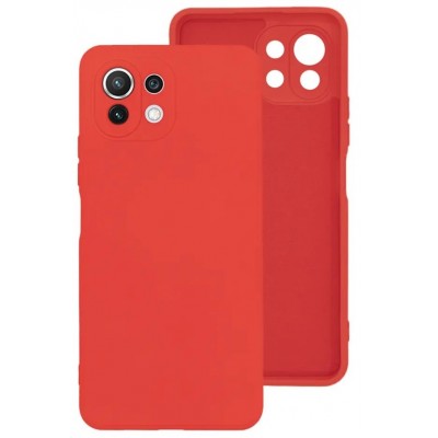 Фото Накладка силиконовая Silicone Cover для Xiaomi Mi 11 Lite/11 Lite 5G NE Красная