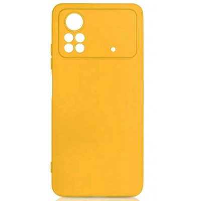Фото Накладка силиконовая матовая Silicone Case для Xiaomi Poco X4 Pro 5G Желтая