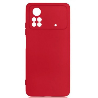 Фото Накладка силиконовая матовая Silicone Case для Xiaomi Poco X4 Pro 5G Красная
