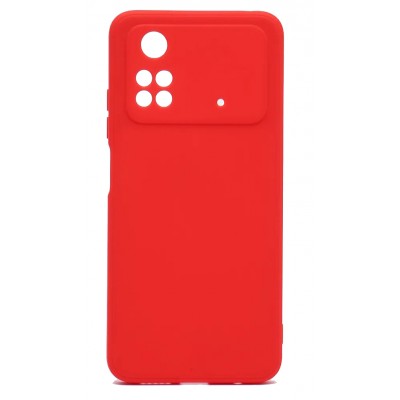 Фото Накладка силиконовая Silicone Cover для Xiaomi Poco M4 Pro 4G Красная