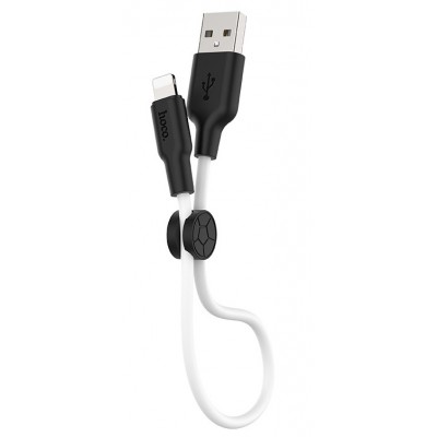 Фото Кабель Hoco X21 Plus USB - Lightning, 0.25 м, белый/черный