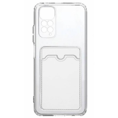 Фото Накладка силиконовая с карманом для карт POKET для Xiaomi Redmi Note 11/Note 11S Прозрачная