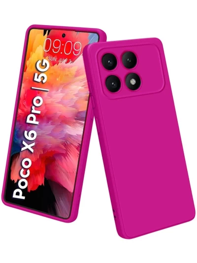 Накладка силиконовая Silicone Cover для Xiaomi Poco X6 Pro 5G розовая