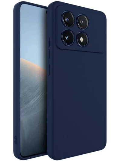 Накладка силиконовая Silicone Cover для Xiaomi Poco X6 Pro 5G синяя