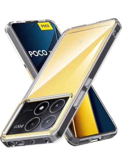 Накладка силиконовая противоударная для Xiaomi Poco X6 Pro прозрачная