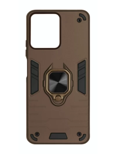 Чехол противоударный с кольцом New Case для Xiaomi Redmi Note 14 5G коричневый