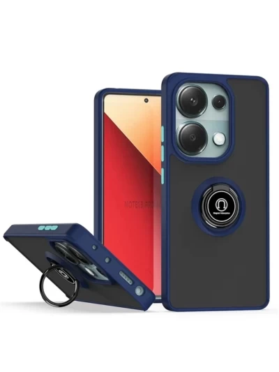 Чехол противоударный с кольцом New Case для Xiaomi Redmi Note 13 Pro 4G/Poco M6 Pro 4G/Redmi Note 14S синий