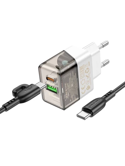 Сетевое зарядное устройство Borofone BA80A Powerful PD20W QC3.0 + кабель Type-C