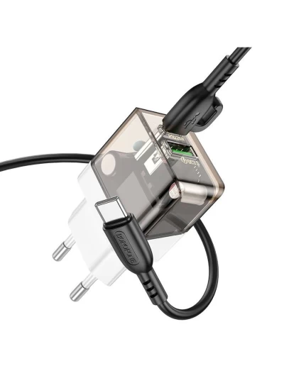 Сетевое зарядное устройство Borofone BA80A Powerful PD20W QC3.0 + кабель Type-C