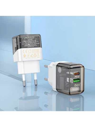 Сетевое зарядное устройство Borofone BA80A Powerful PD20W QC3.0 + кабель Type-C