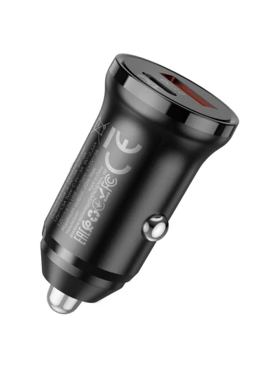 Автомобильное зарядное устройство Borofone BZ18A PD20W+QC3.0 USB-C + USB-A черный