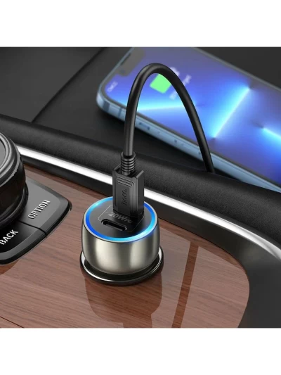 Автомобильное зарядное устройство Hoco Z48 PD40W+QC3.0 серый
