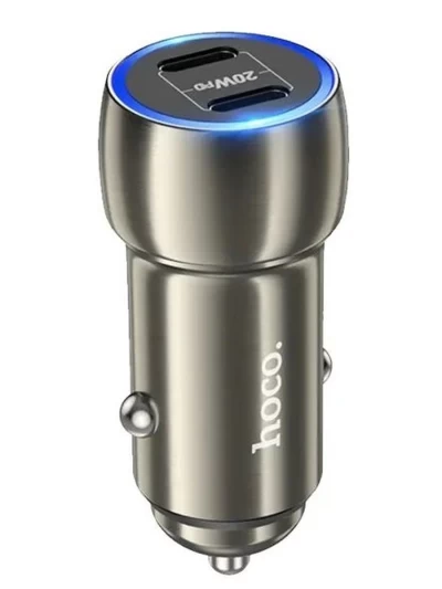 Автомобильное зарядное устройство Hoco Z48 PD40W+QC3.0 серый