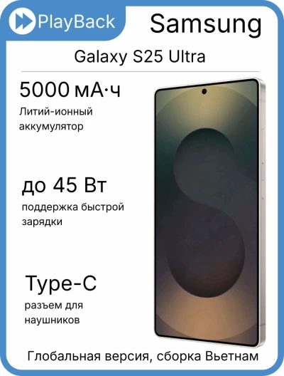 Samsung Galaxy S25 Ultra 12/512 ГБ (SM-S938B) Titanium Black (Global Version, сборка Вьетнам)