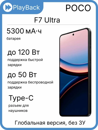 POCO F7 Ultra 12/256 ГБ черный (Global Version, Slim Box)