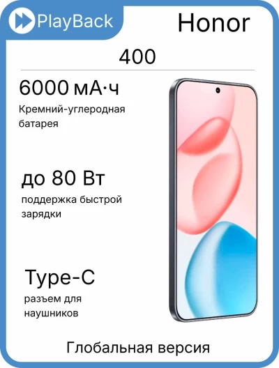 Смартфон Honor 400 12/512 ГБ Midnight Black (Global Version)