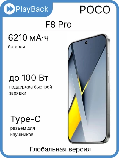 POCO F8 Pro 12/512 ГБ Titanium Silver (Global Version)