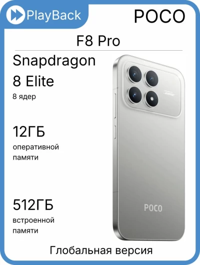 POCO F8 Pro 12/512 ГБ Titanium Silver (Global Version)