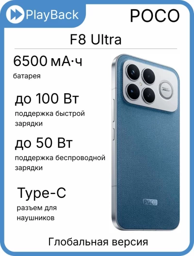 POCO F8 Ultra 16/512 ГБ Denim Blue (Global Version)