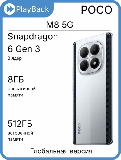 Poco M8 5G 8/512 ГБ Silver (Global Version)