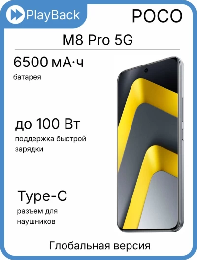 Poco M8 Pro 5G 8/256 ГБ Silver (Global Version)