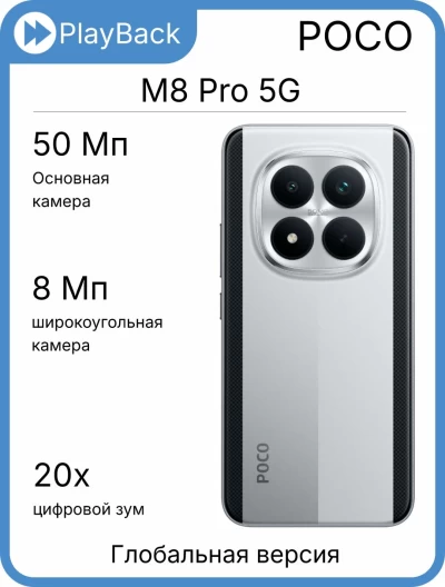 Poco M8 Pro 5G 8/256 ГБ Silver (Global Version)