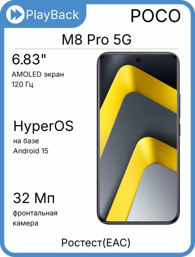 Poco M8 Pro 5G 12/512 ГБ Черный (РСТ)