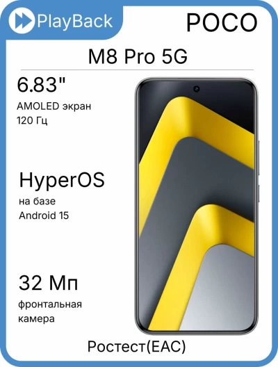 Poco M8 Pro 5G 12/512 ГБ Серебристый (РСТ)
